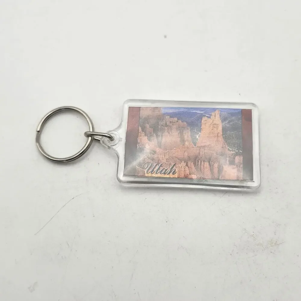 Utah Scenic Red Rock Canyon Souvenir Acrylic Keychain Southwest Memorabilia